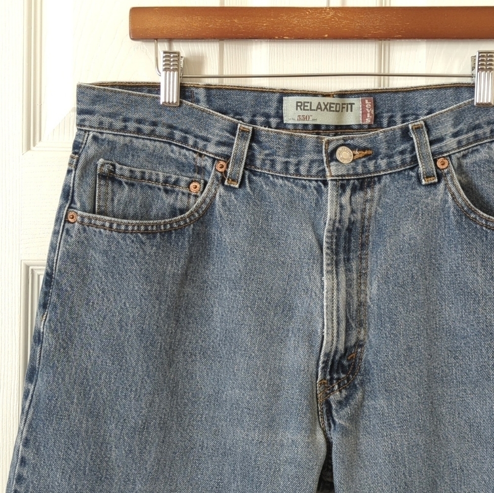 Levi's Y2K 550 Classic Medium Wash Relaxed Fit Straight Leg Denim Jeans 36 x 30 - Picture 12 of 16